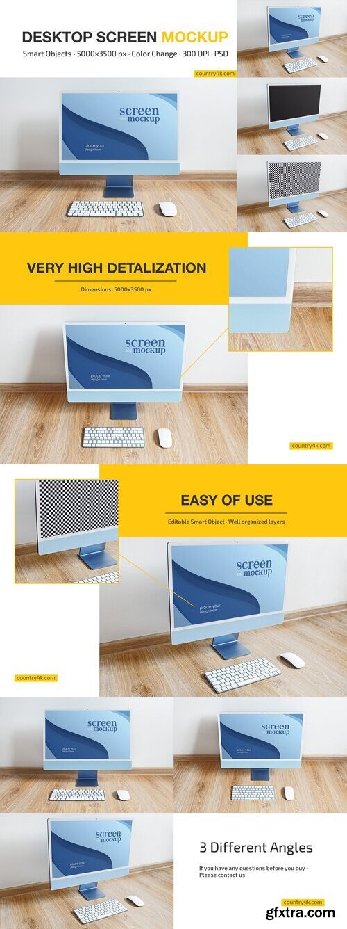 Creativemarket - iMac 2021 Blue Mockup Set 10904172