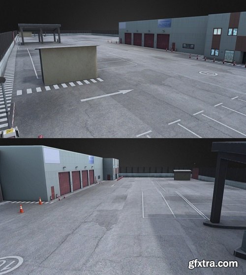 Real Parking Bus For Simulation / VR / AR 3D Model