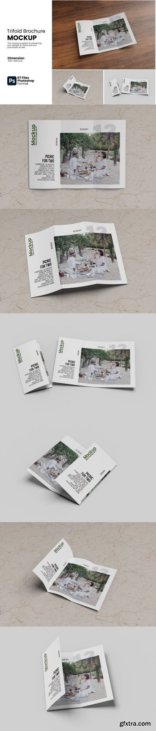 Trifold Brochure Mockup A4