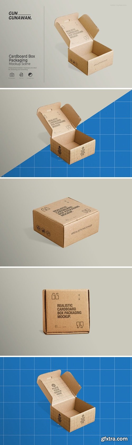 Cardboard Box Packaging Mockup BFPN9V9