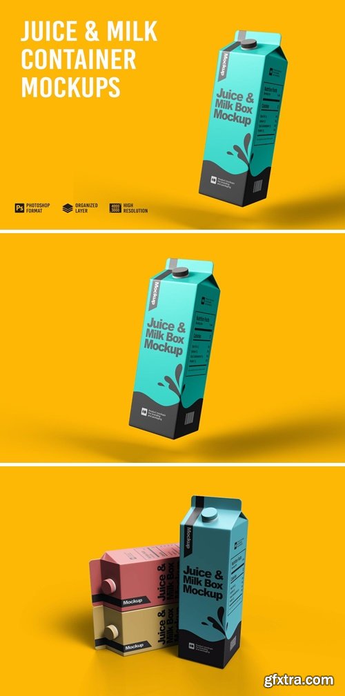 Juice & Milk Container Mockup JNXUFBU