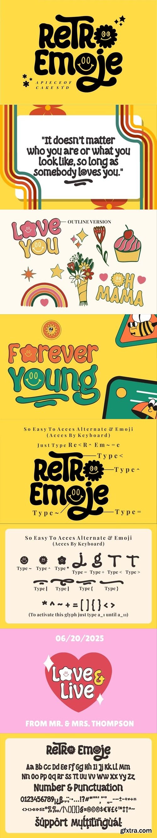 Retro Emoji - A Playful Groovy Font