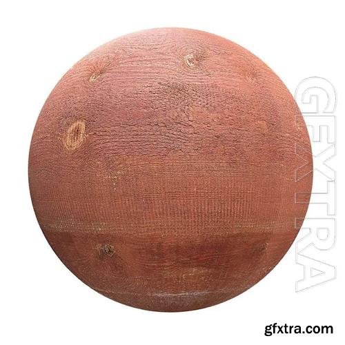 Red Painted Wood PBR Texture 3D