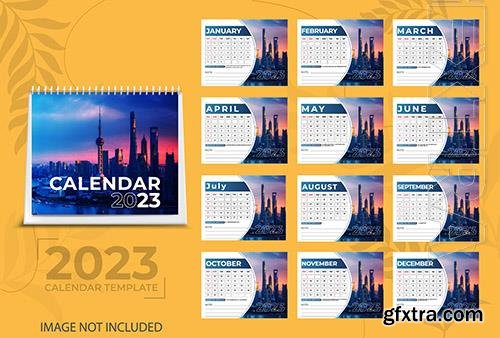 Desk calendar 2023 template 12 months included