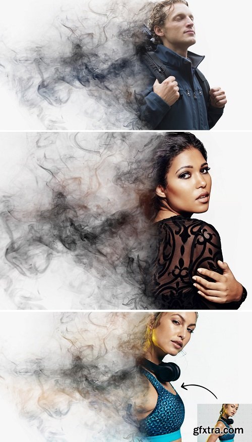 Dispersion Smoke Photo Effect Mockup