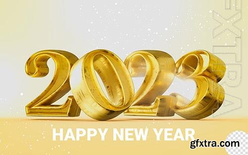 Gold Happy new year 2023 banner template 3d design 