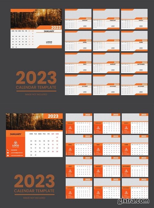 2023 new year calendar template in modern style