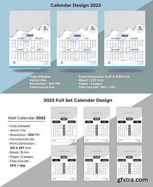 2023 full set calendar design