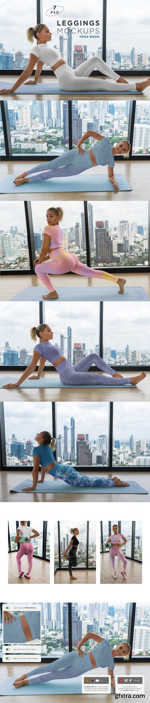 CreativeMarket - Leggings Mockups Yoga Room 10880158