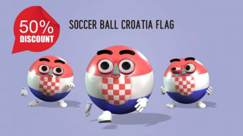 Videohive - Soccer Ball Coratia Flag - 41831278 - 41831278