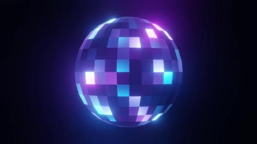 Videohive - Purple And Blue Retro Disco Ball - 41835504 - 41835504