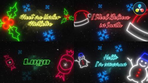 Videohive - Neon Christmas Scene for DaVinci Resolve - 41826460 - 41826460