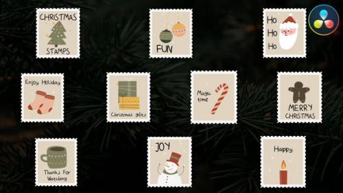 Videohive - Christmas Stamps Titles for DaVinci Resolve - 41826509 - 41826509