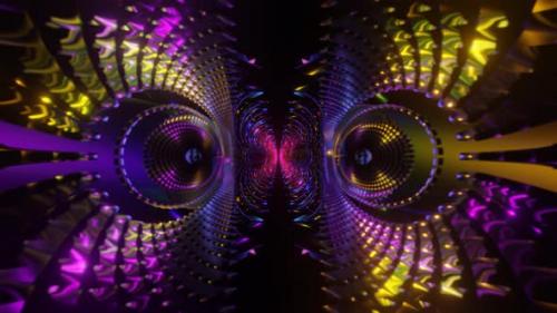 Videohive - Rotating Metallic Abstract Shape Colorful Pulsating Futuristic Psychedelic Hypnotic VJ Seamless Loop - 41831637 - 41831637