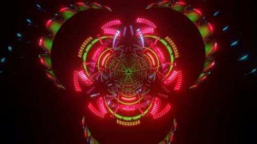 Videohive - Pulsating Neon Colorful Techno Background VJ Loop - 41831943 - 41831943