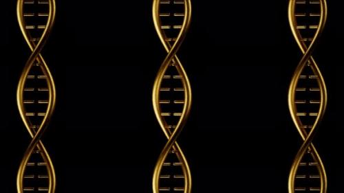 Videohive - Endless Gold Metal DNA Background Loop - 41832032 - 41832032