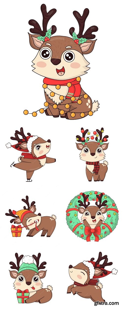 Cute reindeer christmas style