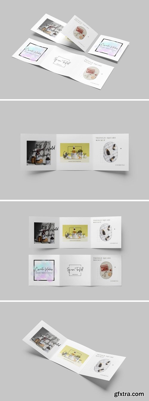 Square Trifold Brochure Mockup LYSP3L8