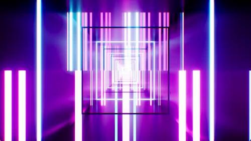 Videohive - Neon Glitch Tunnel Vj Loop - 41861488 - 41861488