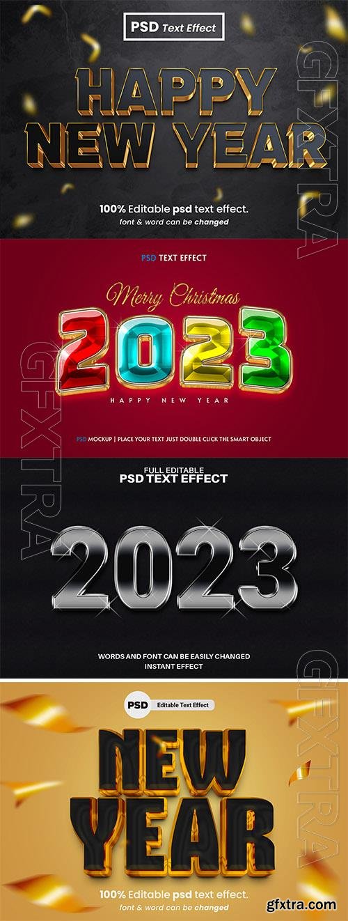 Merry christmas 2023 psd text effect editable