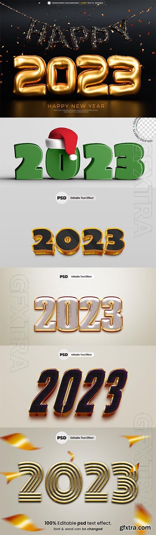 2023 colorful text effect editable in psd