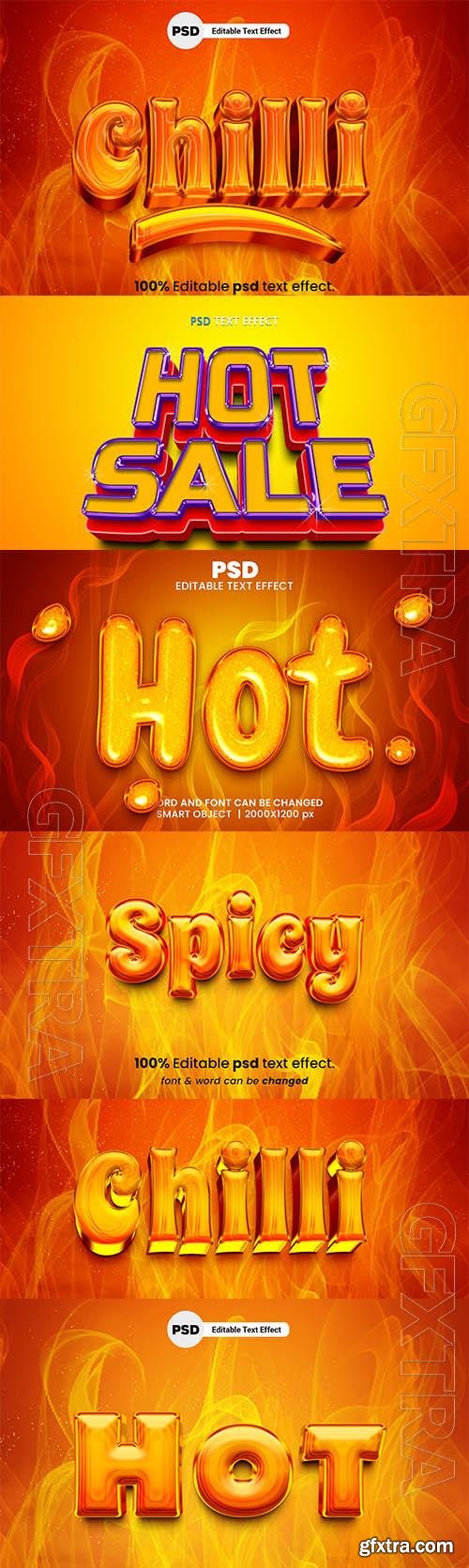 Hot spicy 3d editable psd text effect