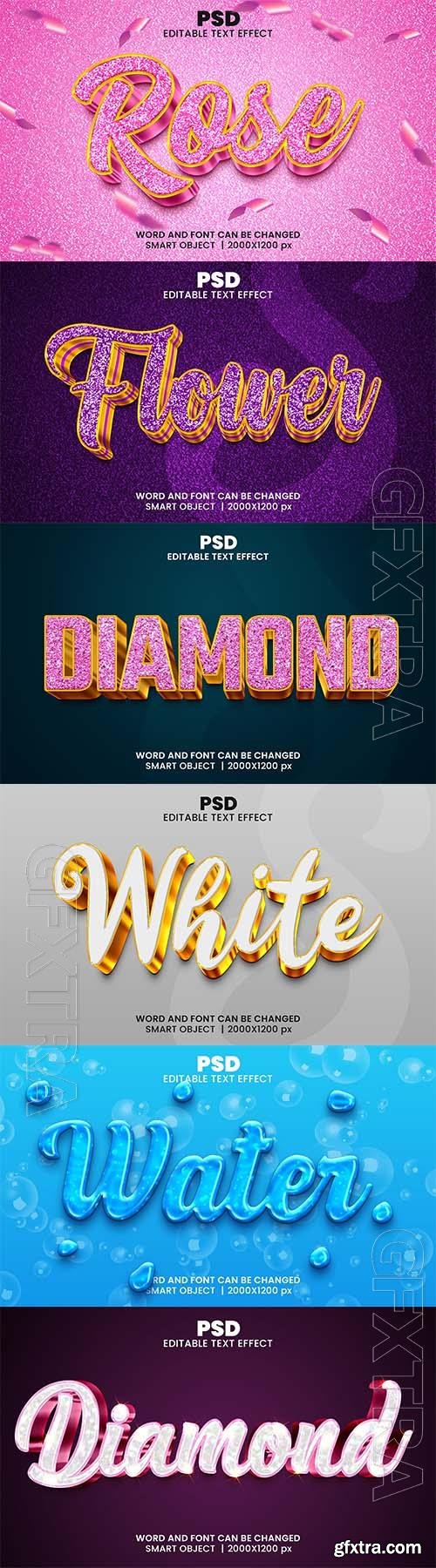 Psd style text effect editable set vol 6