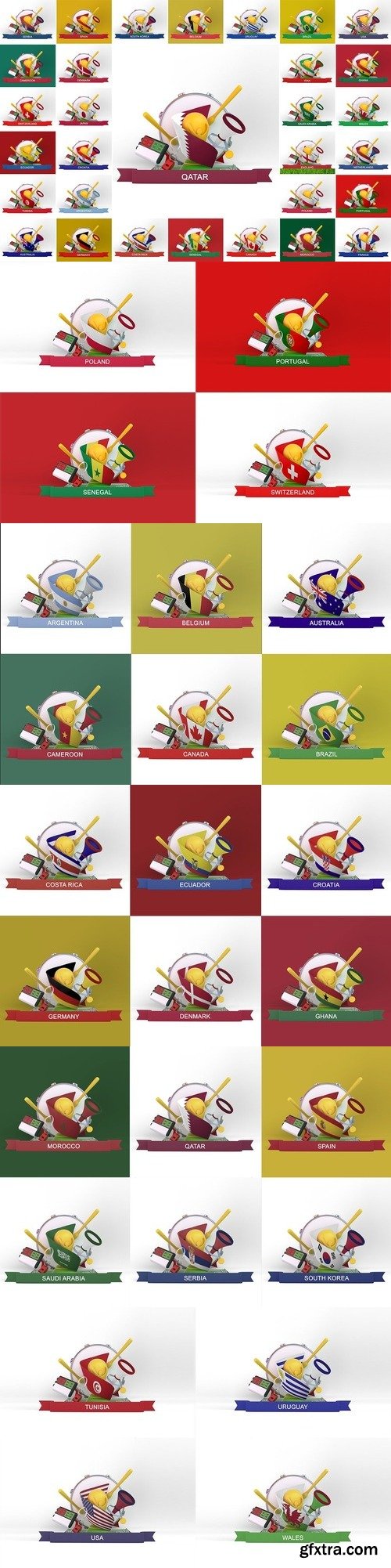 CreativeMarket - Flags World Cup Set 10901445