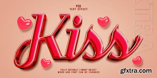 Kiss elegant 3d realistic psd text effect style template