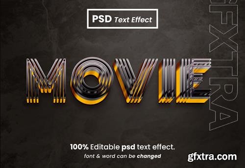 Movie 3d editable psd text effect