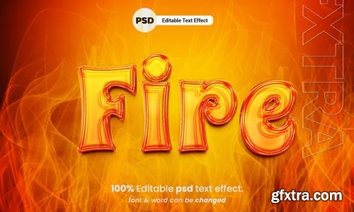 Fire 3d editable psd text effect