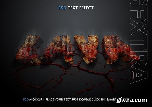 Lava 3d psd text effect editable