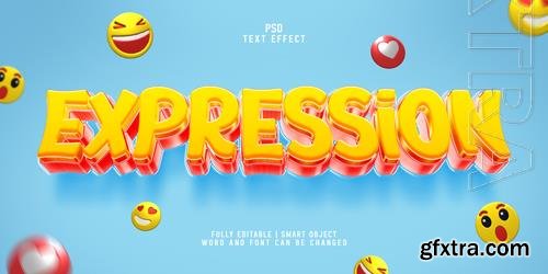 Expression 3d cartoon style and realistic editable psd text effect template