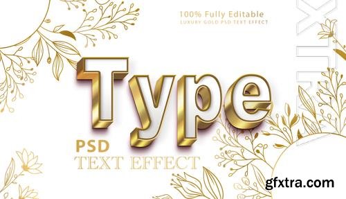 Elegant gold 3d style psd text effect