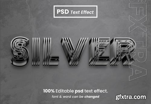 Silver 3d editable psd text effect