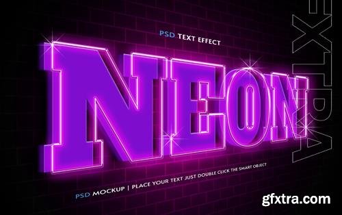 Neon psd text effect style editable