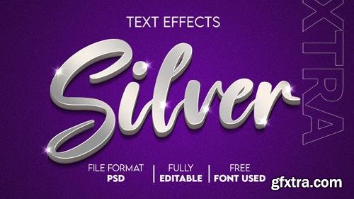 Silver editable and customized text effect in psd