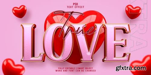 Pink love 3d realistic psd text effect style template