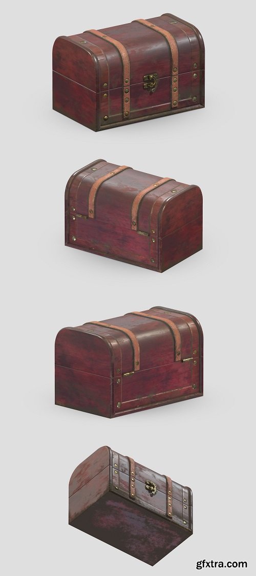 Treasure Chest Box 02 Low Poly Realistic PBR