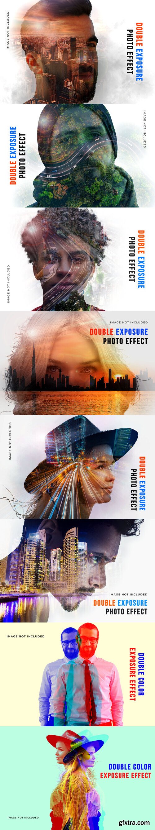 Double color exposure photo effect