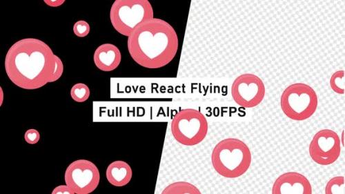 Videohive - Love React Emoji Flying with Alpha - 41895680 - 41895680