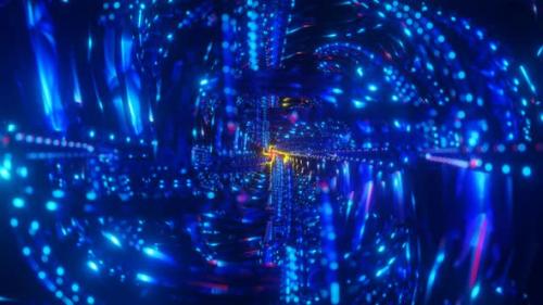 Videohive - Abstract Blue Orange Seamless Looped Neon Animation of Infinite Tunnel - 41831629 - 41831629