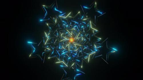 Videohive - Abstract Rotating Stars Shape Neon Colorful Psychedelic VJ Loop - 41831670 - 41831670