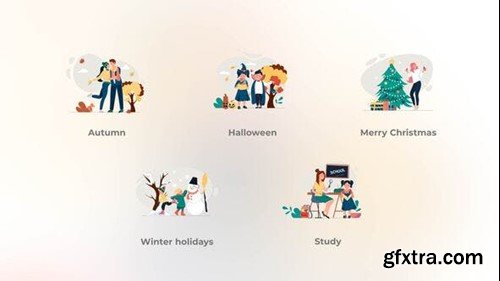 Videohive Autumn and Winter - Flat concept 41960725