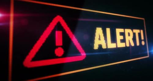 Videohive - Alert symbol light flashing on digital display - 41924749 - 41924749