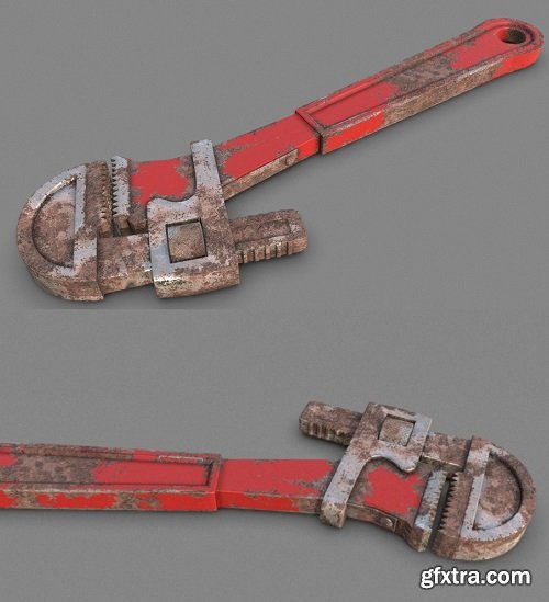 Adjustable pipe wrench 3D Model