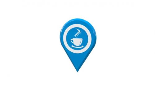 Videohive - Coffee Cafe 3D Map Location Pin Light Blue - 41949752 - 41949752