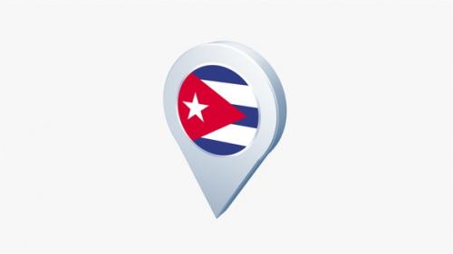 Videohive - Cuba Flag Pin Icon - 41949790 - 41949790