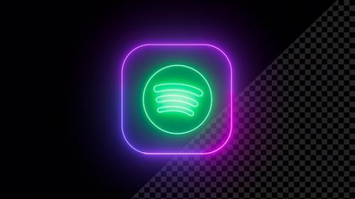 Videohive - Spotify Neon Icon - 41950910 - 41950910