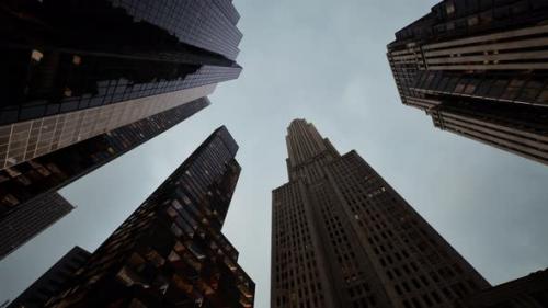 Videohive - Looking Up Manhattan Skyscrappers With Skies - 41965214 - 41965214